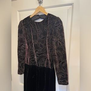 Vintage Xmas/NYE Patty O’Neil Sparkly Long Sleeve Dress Size 4